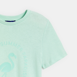 تيشيرت قصير مزين بطبعة...